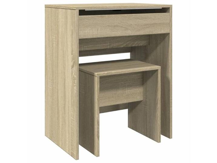 Coiffeuse/Table de maquillage - et tabouret - chêne sonoma - 60x40x113 5 cm SS301502