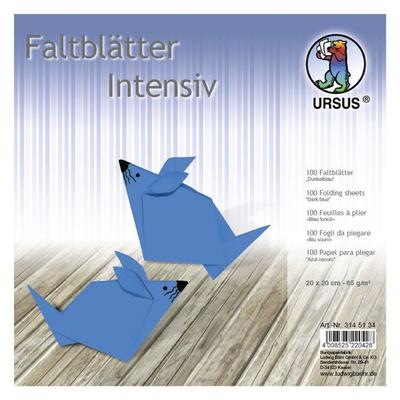 URSUS Falten Faltblätter Uni intensiv, Plakatkarton, 65 g/m², 20 x 20 cm, dunkelblau
