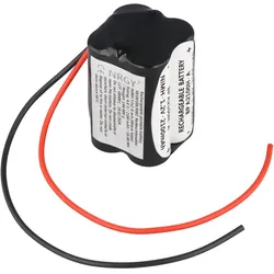 AccuCell Notleuchtenakku NiMH 4,8V 2100mAh F2x2 A mit 200mm Kabel (Akku), Akku Ladegerät