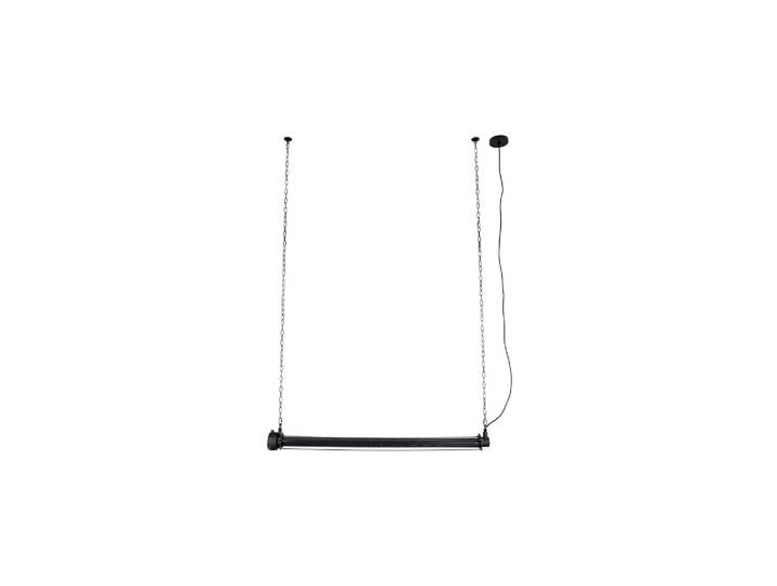 Suspension en métal noir, verre fumé, 2 chaînes, 1 ampoule LED fo