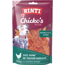 RINTI Chicko Plus 225 Gramm Hundesnacks Sparpaket 9 x 225 Gramm Knoblauchecken mit Huhn