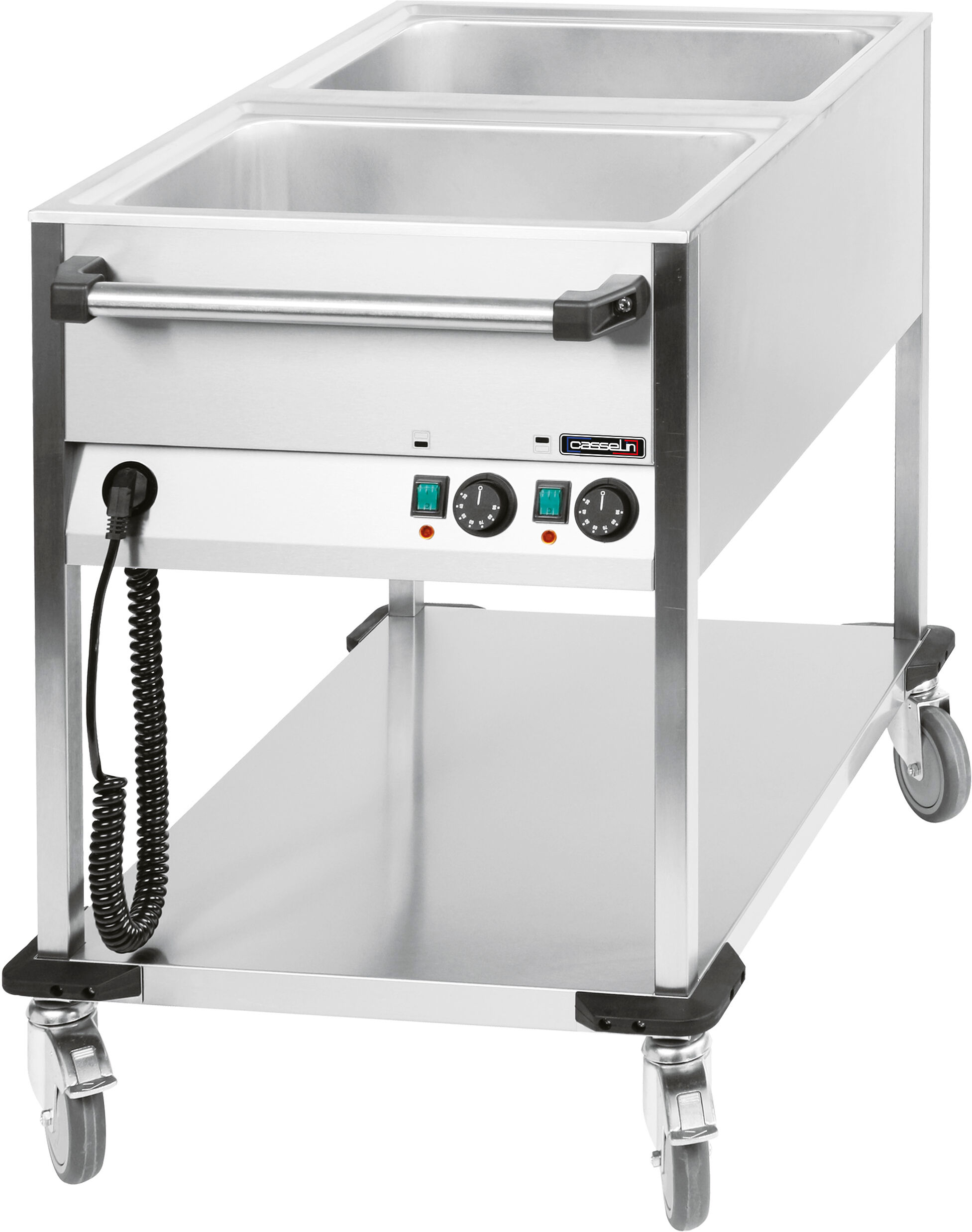 Casselin Carrello Bagnomaria 2 Vasche Verticali 2 x GN 1/1