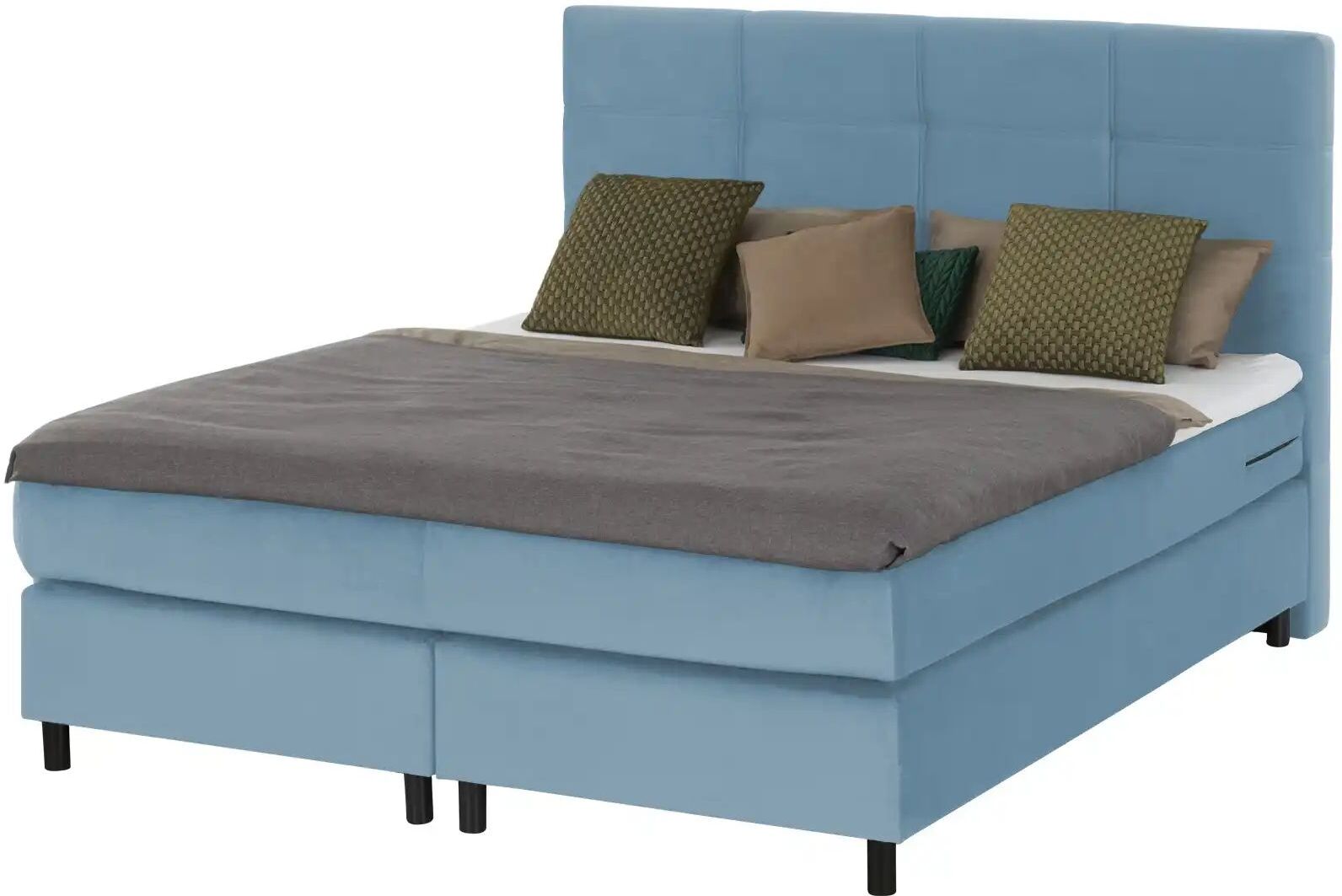 Höffner Boxspringbett  Wind ¦ blau ¦ Maße (cm): B: 180 H: 152