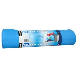 Starpak Papstar Müllsäcke, HDPE 120 l 110 cm x 70 cm blau mit biologisch verrottbaren Zusätzen, 4 x 50 Stück