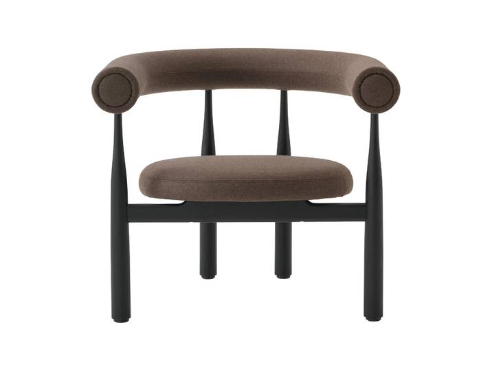 New Works Fauteuil lounge Bukowski Black, Wooly Plus 1007