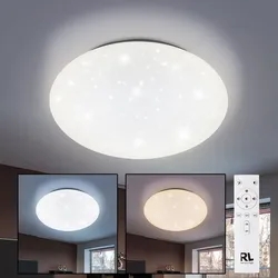 LED Decken Leuchte Sternen Effekt Tageslicht Lampe Fernbedienung dimmbar Reality Leuchten R62961000