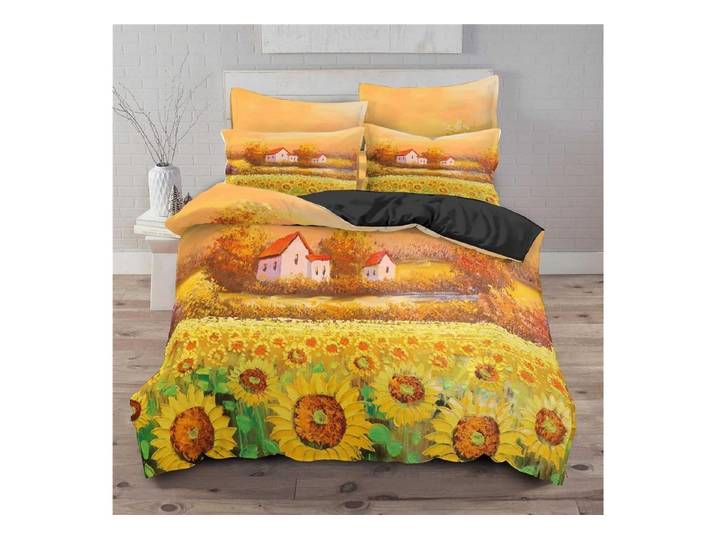 LuxusKollektion Kinderbettwäsche Bettwäsche Set Sonnenblumen 220x240cm Gelb