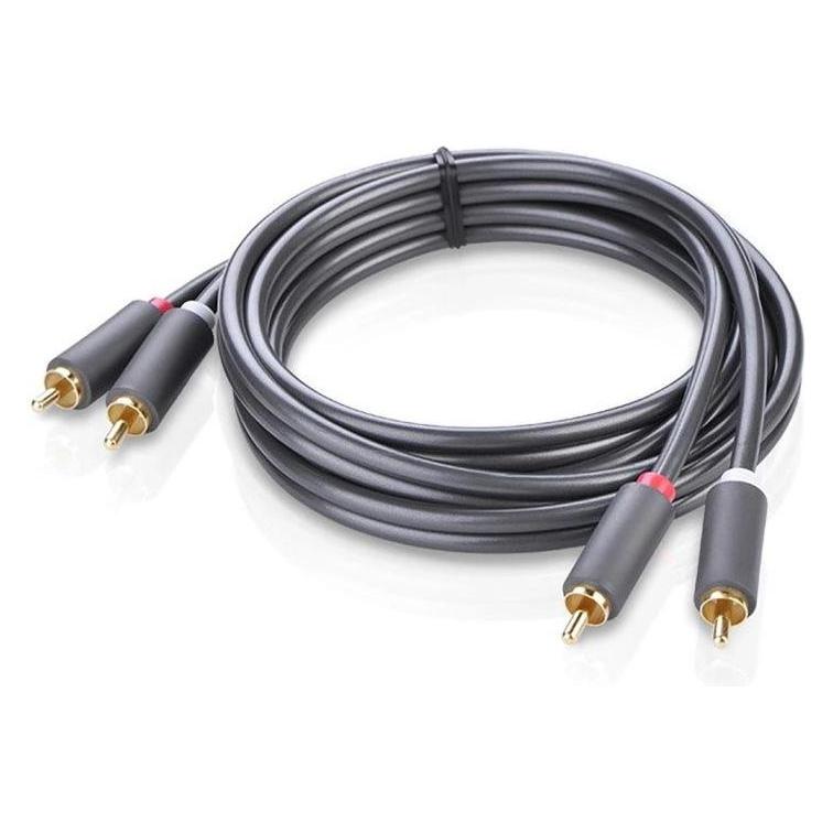 Ugreen 2RCA (Cinch) to 2RCA (Cinch) Cable 3m (black) (3 m, Cinch Kabel) (10519)