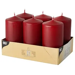 PAPSTAR 24 Stumpenkerzen Ø 60 mm · 115 mm bordeaux