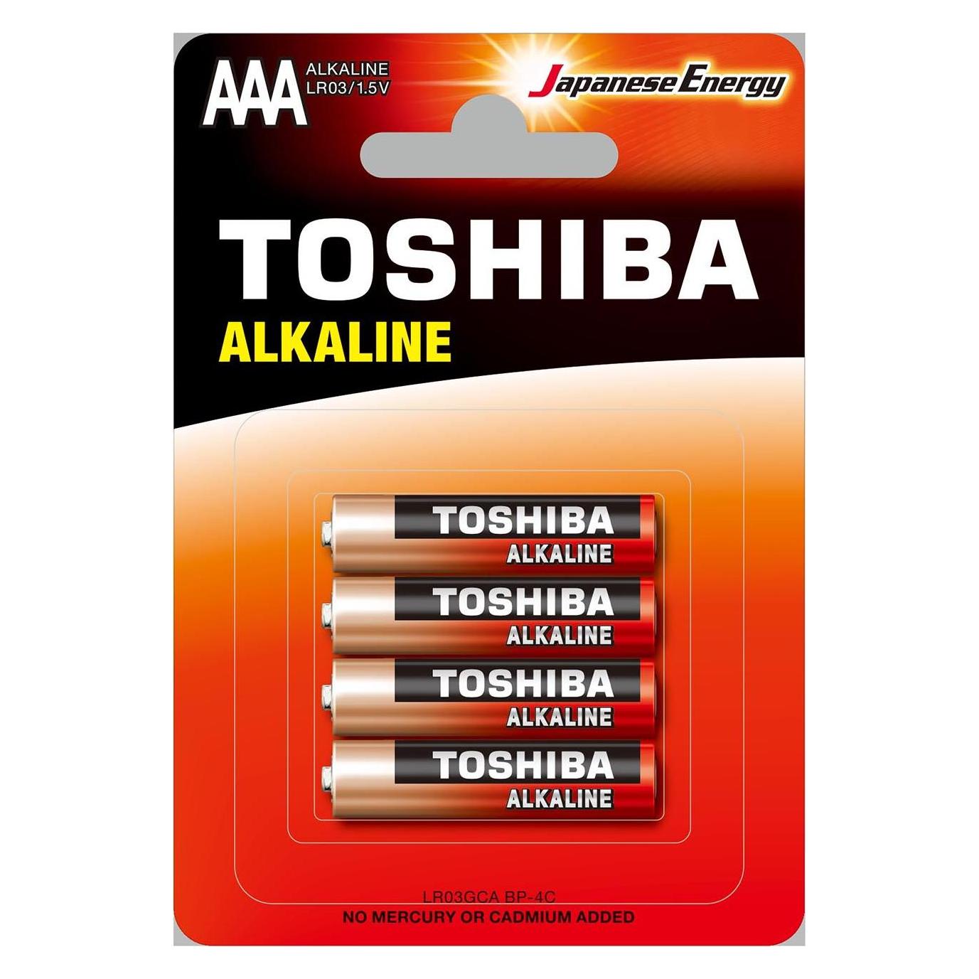 Toshiba LR03GCA BP-4C Haushaltsbatterie Einwegbatterie AAA Alkali (4 Stk., AAA) (LR03GCA BP-4C)