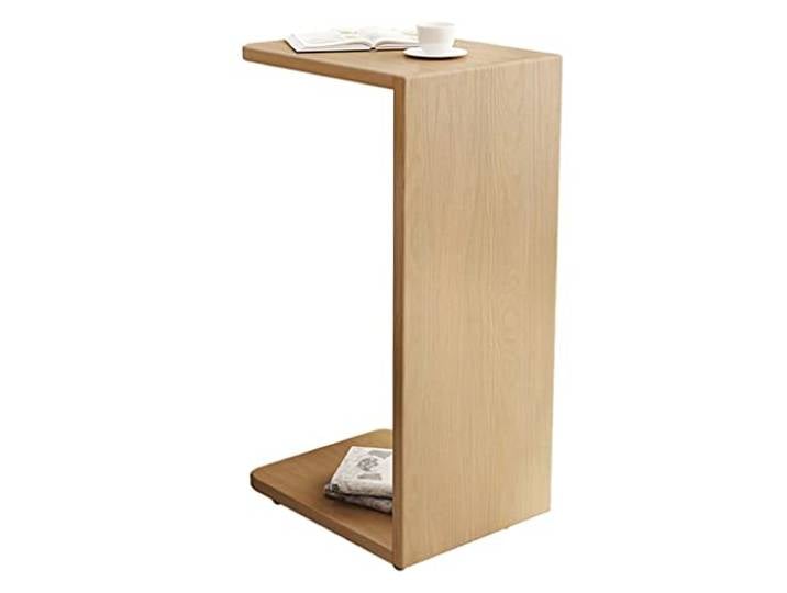 XDgfjrCGKJ Kleiner Nachttisch aus Holz, Akzenttisch mit Feststellrad(Wood)