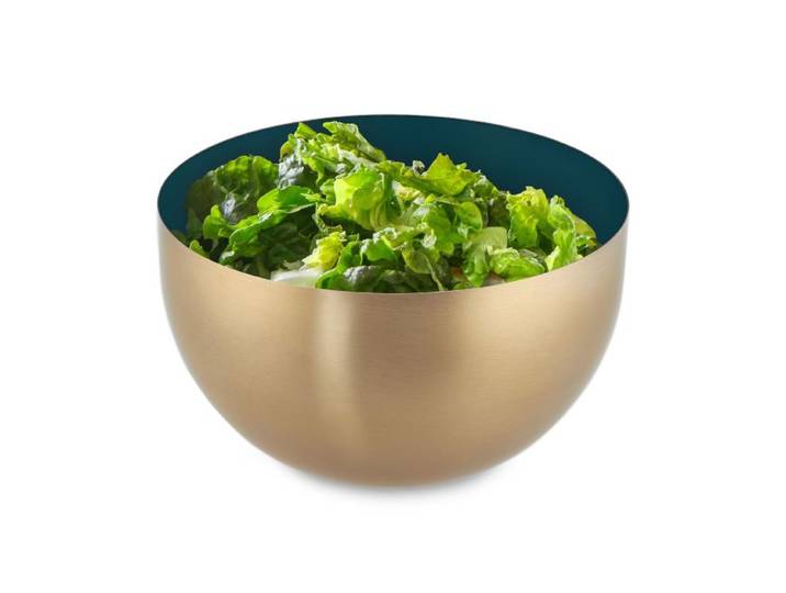 Relaxdays Lot de 4 saladiers inox en vert-doré