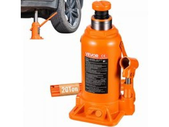 VEVOR Cric Bouteille Hydraulique avec Grande Capacité de 20 T, Cric de Levage pour Voiture Plage 22,5-43,5 cm, Construction Solide, pour Entretien Réparation Automobile SUV, Atelier Garage, Orange