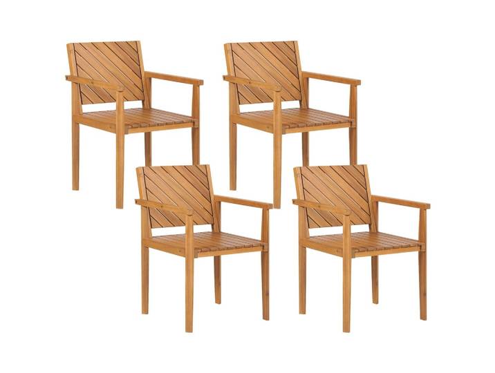 GARTENSTUHL 4er-Set Akazienholz hellbraun Baratti
