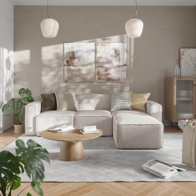 Lancaster Home Contemporary 4 Piece Modular Sectional Sofa with Ottoman