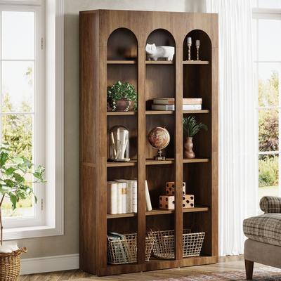 Envelor Tribesigns 5-Tier Farmhouse Arched Bookshelf, 70.87-Inch