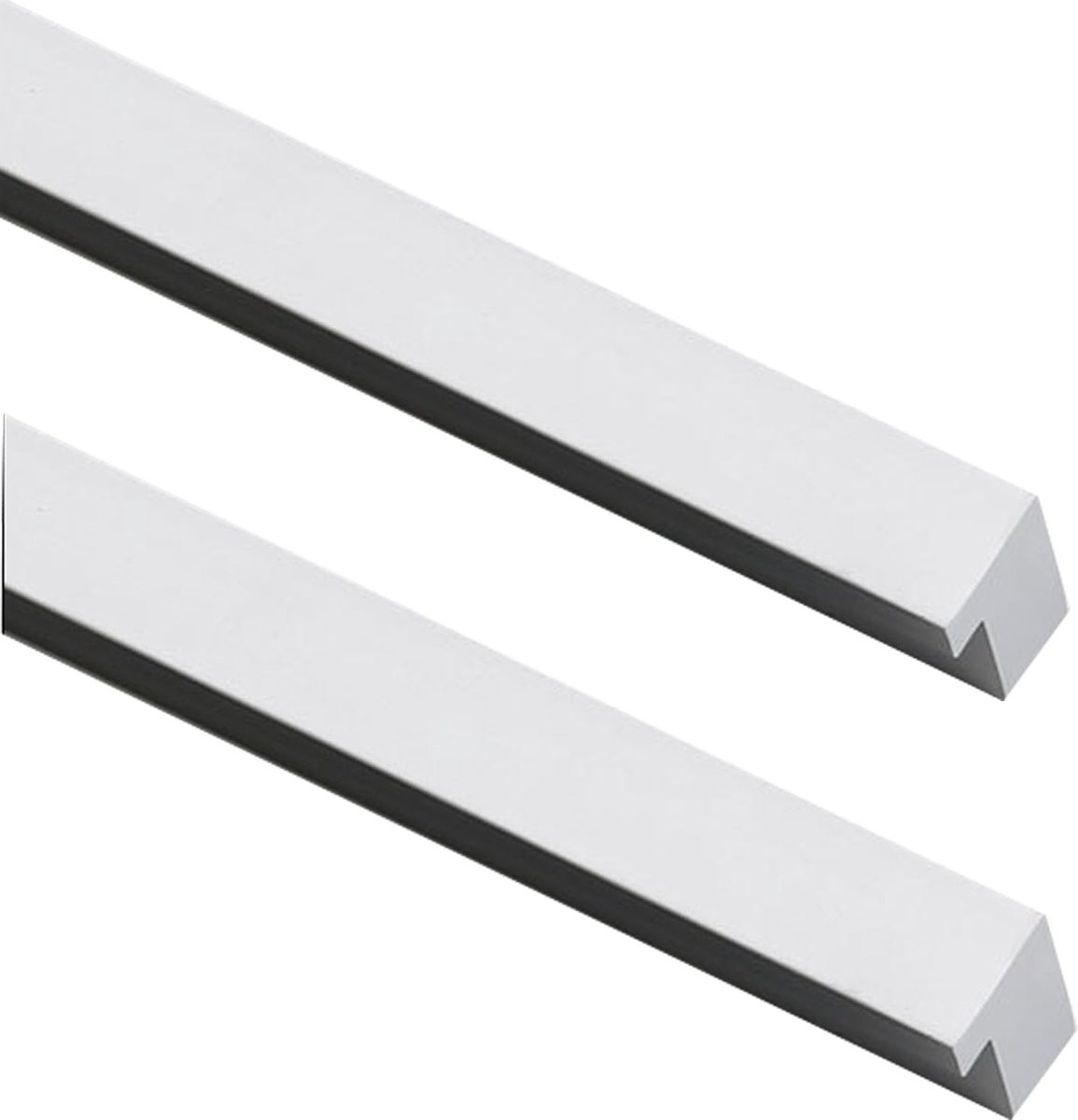 Set van 2 zwarte L-vormige moderne kastgrepen van massief aluminium profiel