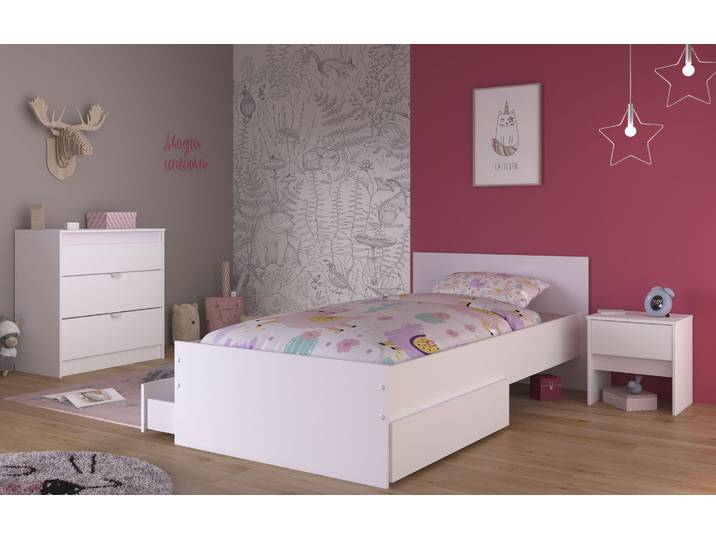 Jugendzimmer-Set PARISOT Pirouette , weiß, B/H: 90cm x 200cm, Holzwerkstoff, Schlafzimmermöbel-Sets, Jugendzimmer-Set
