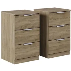 Vicco, Nachttisch, Nachttisch Fino, Sonoma, mit Schubladen (37.60 x 35 x 61.80 cm)