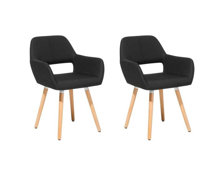 STUHL 2er-Set Polsterbezug Schwarz Chicago