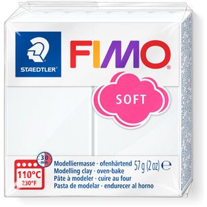 Staedtler Modelliermasse 8020-0, FIMO soft, ofenhärtend, weiß, Normalblock, 57g