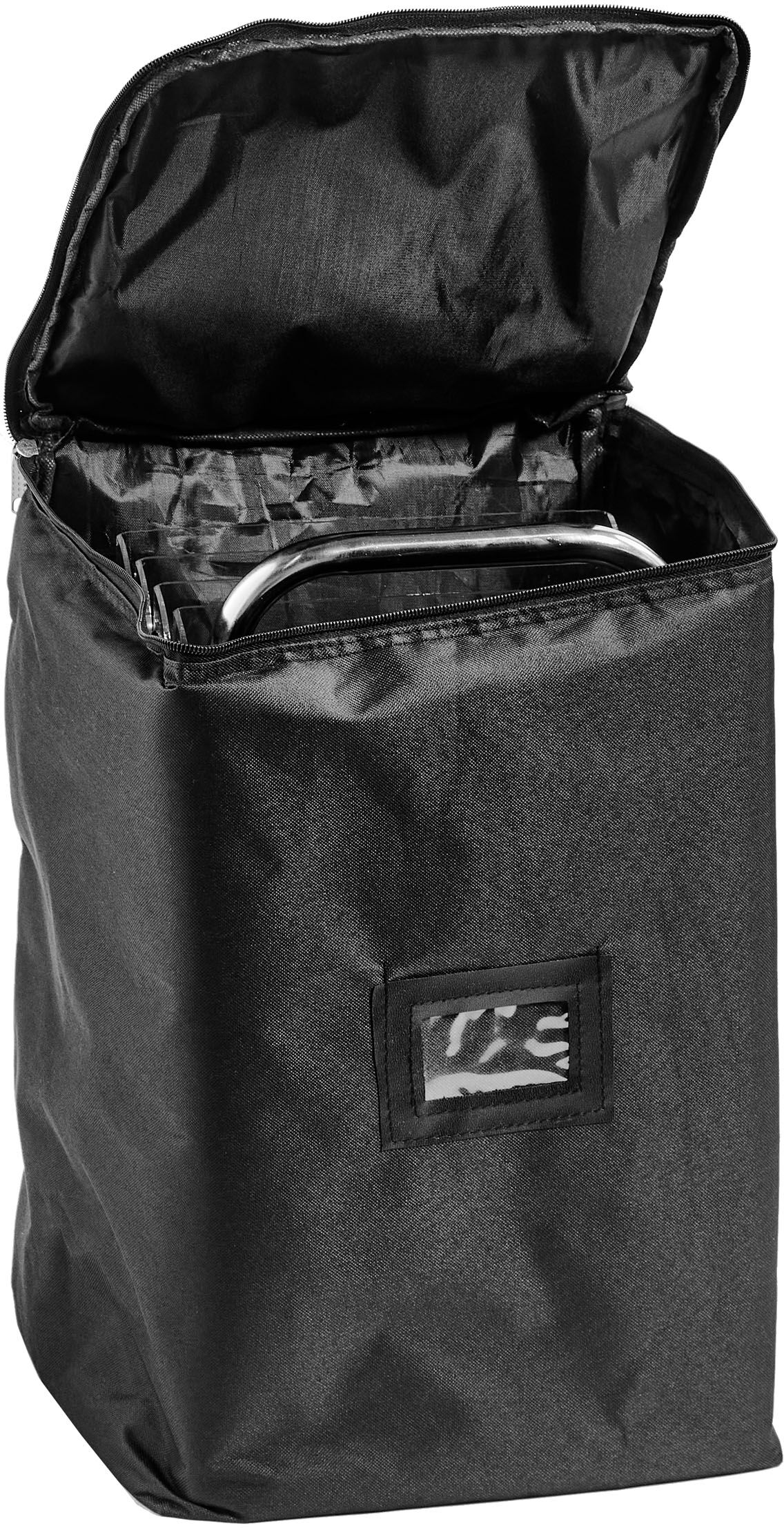 SPRINTIS Présentoir brochures pliable TORONTO 4 x A4 avec sac, acrylique (PMMA), chrome