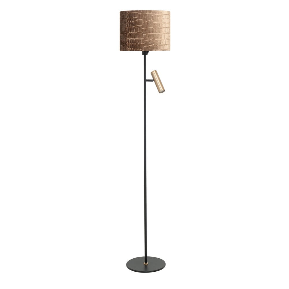Landelijke vloerlamp Trend zwart met messing Highlight V4730.38 + O4428.42