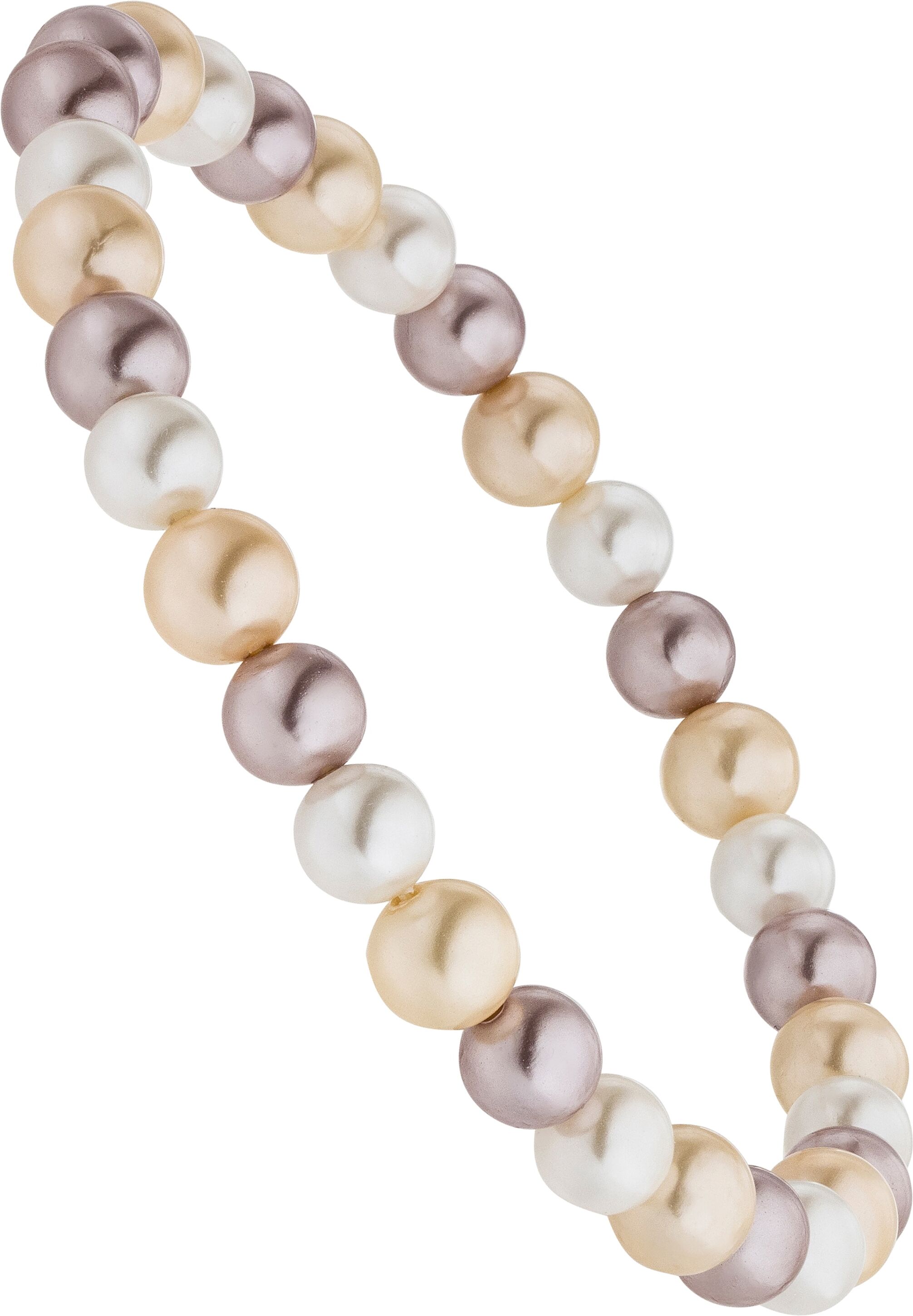 Armband JOBO "Muschelkern-Perlen 6 mm", bunt (mehrfarbig), Armbänder, Damen, 17cm, Perlen, Armband, multicolor 17 cm