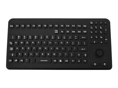 GETT InduProof Advanced Silikon Tastatur IP68 wasserdicht desinfizierbar 104 Tasten VESA USB colour: black Layout: DE