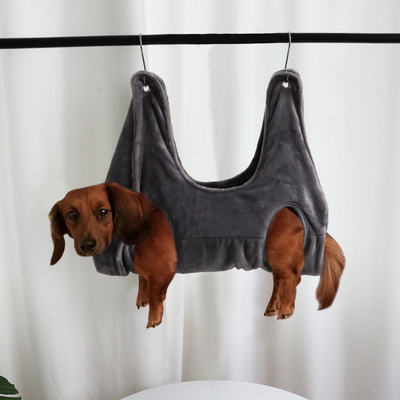 PetsAreLife Pet Grooming Hammock Comfortable Dog Hammock For Nail Trimming, Washing, And Easy Grooming Gray S