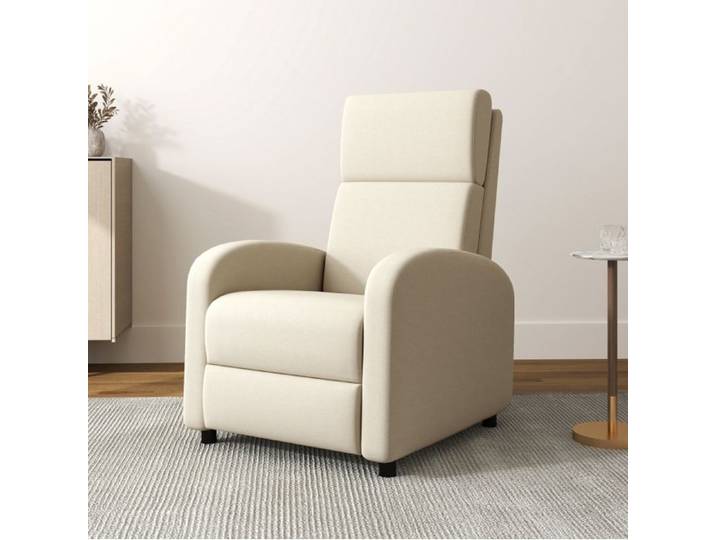 Fauteuil Relax Blanc Crème Fauteuil Relax Avec Repose-Pieds FloraGrace Pour Salon Sans Électricité 64x86x102cm