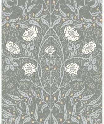NextWall Stenciled Floral Peel and Stick Wallpaper