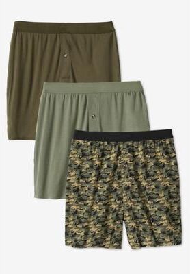 Men's Big & Tall 3-Pack Cotton Boxers by KingSize in Hunter Camo Pack (Size 9XL)