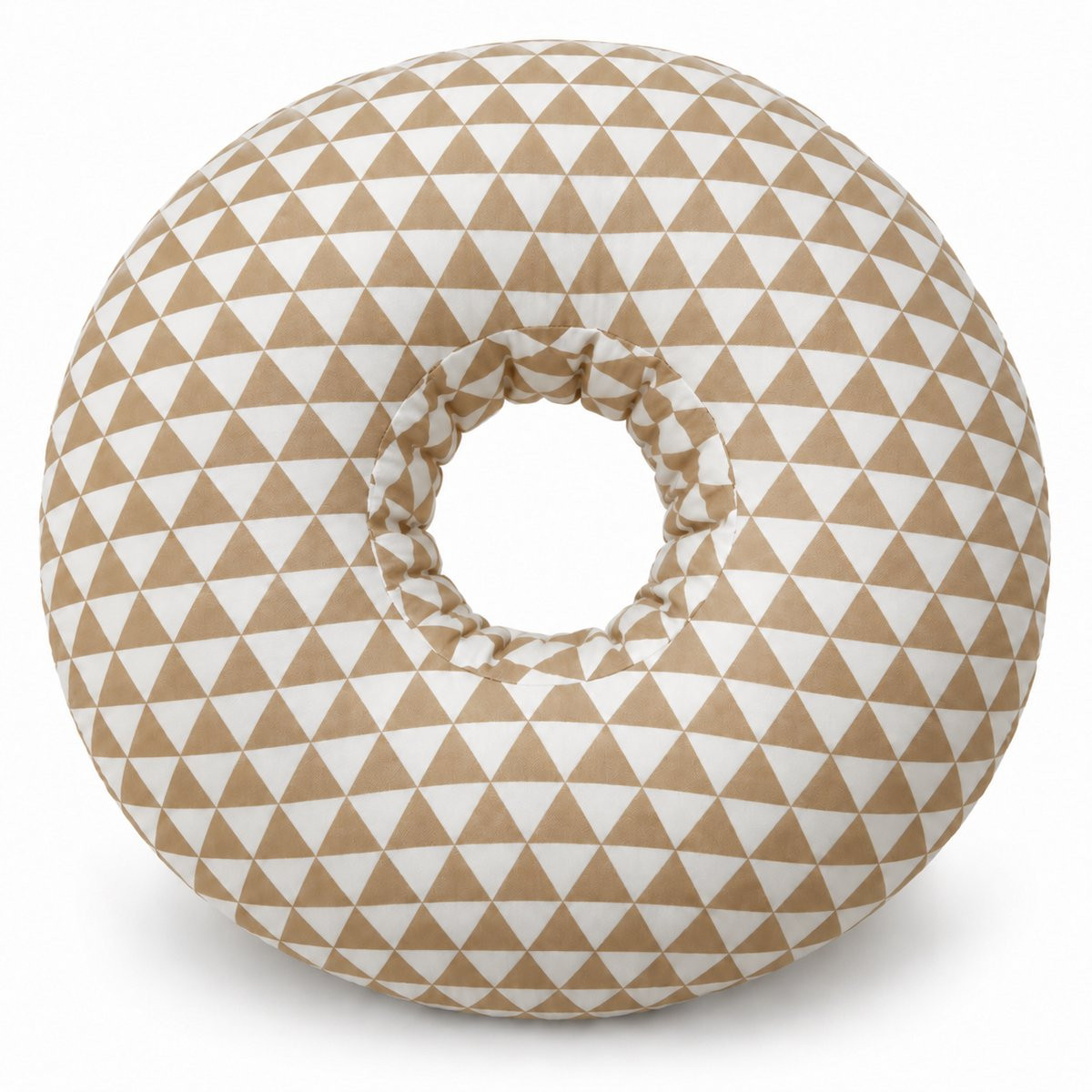 Flokoo Oorkussen met Uitsparing – Donut Kussen voor Oor en Hoofd – Beige/Wit – 30 x 30 cm
