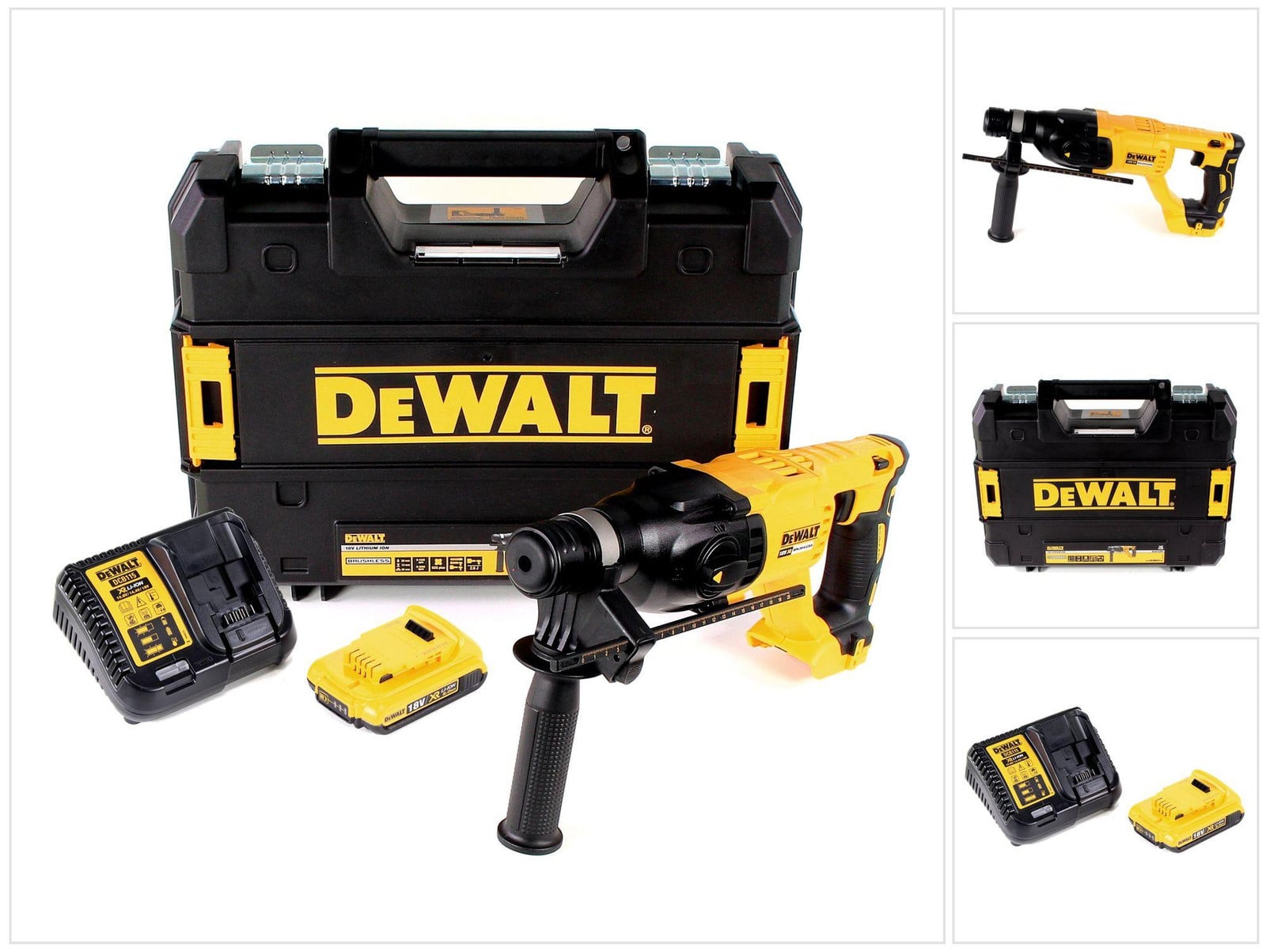 DeWalt DCH 133 D1 Snoerloze combihamer 18V 2.6J SDS plus Brushless met 1x 2.0Ah accu, lader en TSTAK