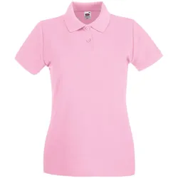 Fruit of the Loom LADIES PREMIUM POLO - Damen Polo-Shirt mit Zwei-Knopfleiste, rose, XL