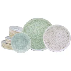 CreaTable Kombiservice Emiliana 12tlg. Steinzeug Bunt