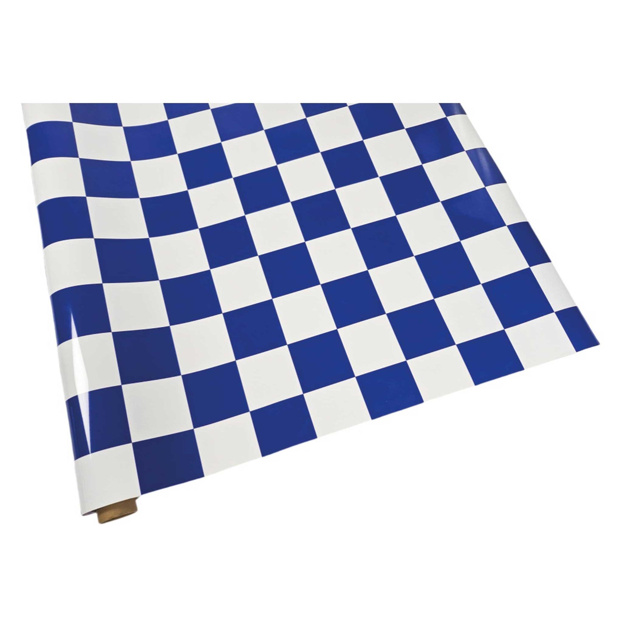 Planet-Hobby Bügelfolie Blau / Weiss Quadrat (5x5cm) 5 Meter (FL-021-4-5m)