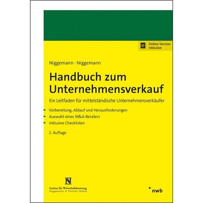 Handbuch zum Unternehmensverkauf, Set von Britt Niggemann,Mark Niggemann, Nwb Verlag, 978-3-482-68192-9