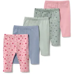 Tchibo - 5 Kinder-Leggings in 3/4-Länge - Baby - Gr. 50/56 - hellblau
