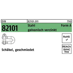 Zubehör Kette + Seil, Schäkel DIN 82101 A 0,4 Stahl galvanisch verzinkt Schäkel, geschmiedet