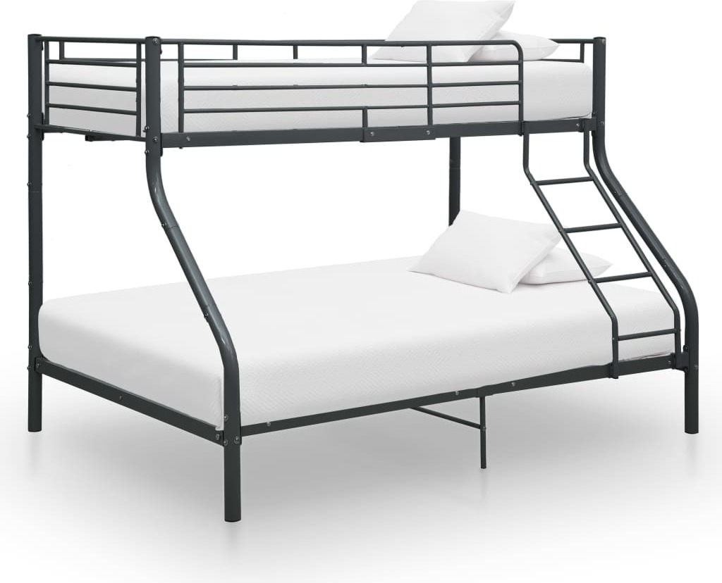 Etagenbettgestell Schwarz Metall 140x200 cm/90x200 cm