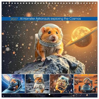 AI Hamster Astronauts exploring the Cosmos (Wall Calendar 2027 12 × 12 Inch) CALVENDO 12 Month Wall Calendar
