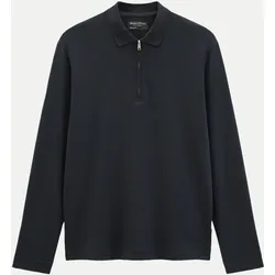 Langarm-Poloshirt Schwarz XXL