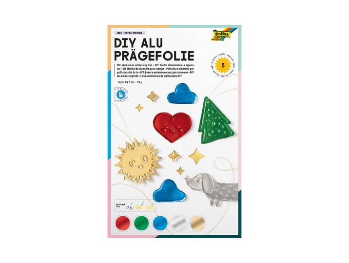 Prägefolie 70my, 18.5x29 cm, farbig