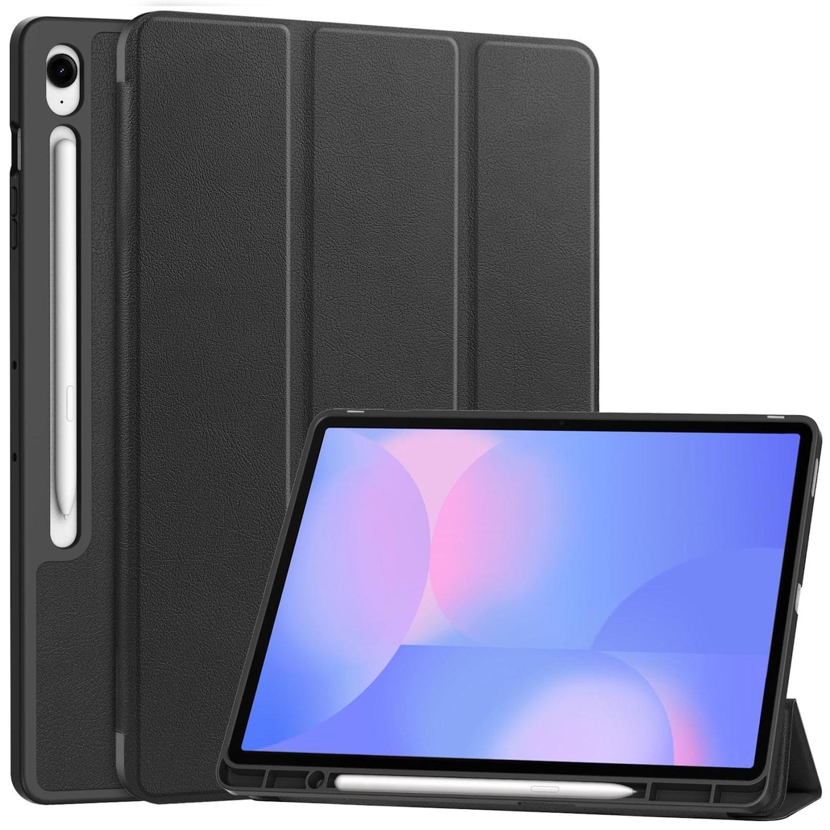 Für Samsung Galaxy Tab S10 FE Plus 3folt Wake UP Smart Tasche Hülle Schwarz
