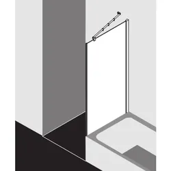Kermi Filia XP Seitenwand FXTVD08016VAK 80x160cm, silber hochglanz, ESG klar, neben Badewanne