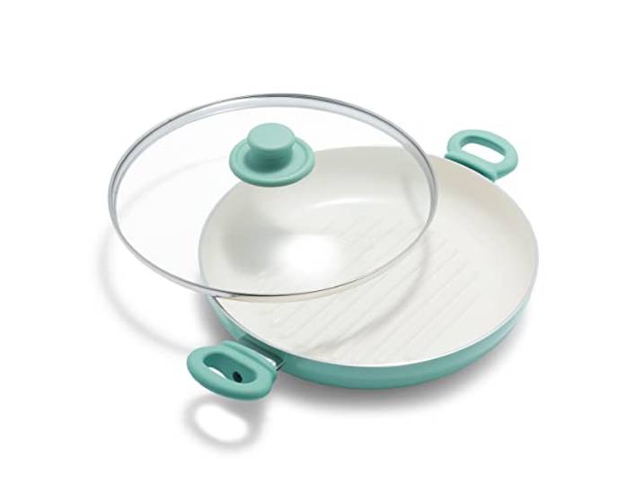 GreenLife Grillpfanne, Keramik, antihaftbeschichtet, 28 cm, Türkis