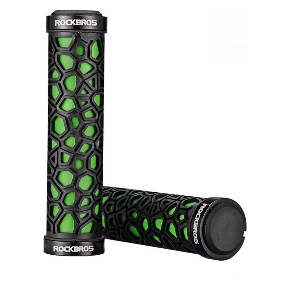 Rockbros 2017-14AGN bicycle grips - black and green (1701423730)