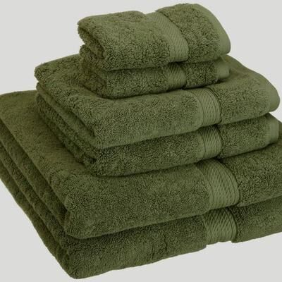 Home City, Inc.-Bath Egyptian Cotton Bath Towel Set Six Piece Set, Six Piece Set, Cypress